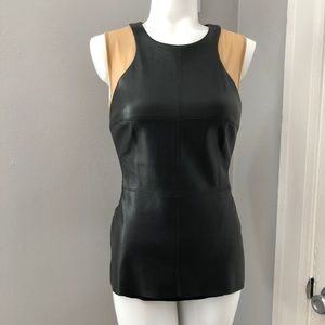 Bailey 44 Sexy Black Eco Leather with Knit Top